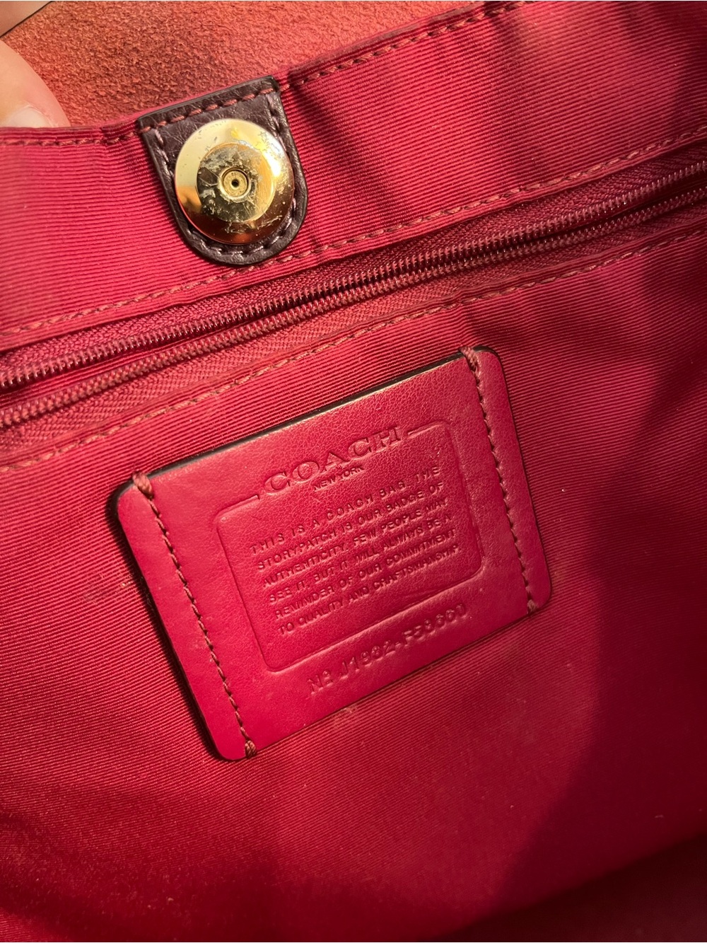 Coach Derby Oxblood Leather Tote Bag - Picture 5 of 7